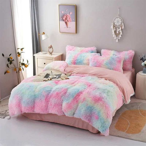 Plush Duvet Cover Pillowcase Warm Cozy Bedding Three-Piece Set of Skin-friendly Fabric for Single And Double Beds Y240730