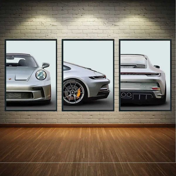 ic Pop Three Piece Wall Art 911 GT3 SuperCar HD Canvas Poster Print Home Bedroom Living Room DecorationC250102
