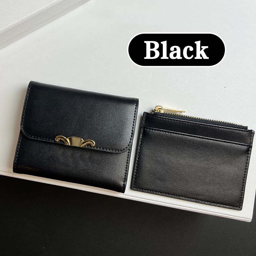 Card Wallet Coin Purses Designer Card Holders High Quality Genuine Leather Golden Hardware Square Short Wallet Cardholder Card Case Designer Wallets