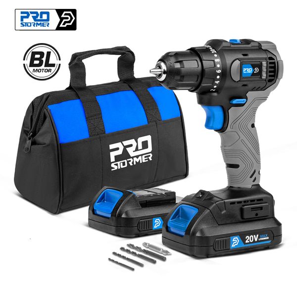 Electric Drill Brushless 20V 45NM Cordless Mini Driver Power Tools Repair Screwdriver 5pcs Bit by PROSTORMER 221202
