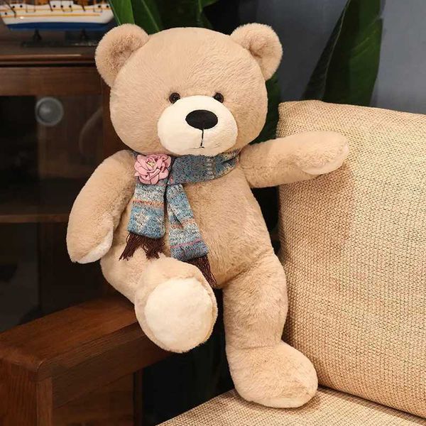 Plush Dolls 40-60-80cm Cute Scarf Teddy Bear Plush Toy Soft Fill Toy Kawaii Christmas Girl Boy Childrens Birthday Gift Q241114