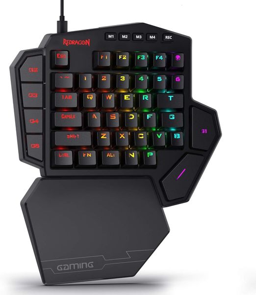 K585 DITI One Handed RGB Mechanical Keyboard, 42 Type C Professional Gaming Keypad w Upgraded Hot-Swappable Socket, 7 Onboard ro Keys amp; D