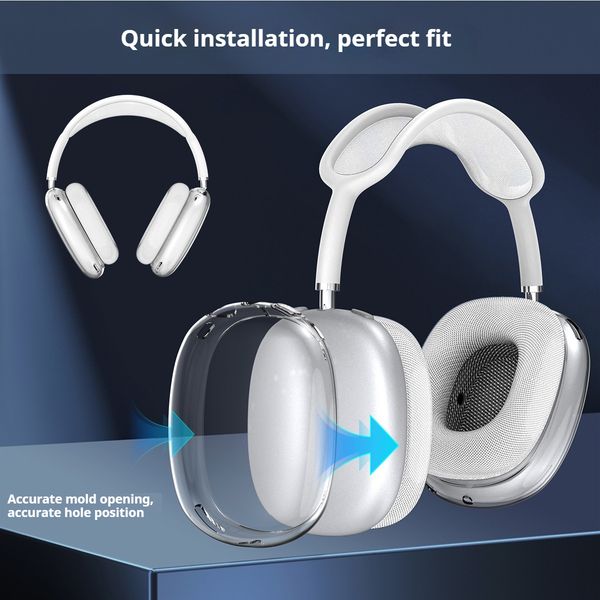 For Airpods Max Cushions Accessories Solid Silicone High Custom Waterproof Protective plastic Headphone Travel Case