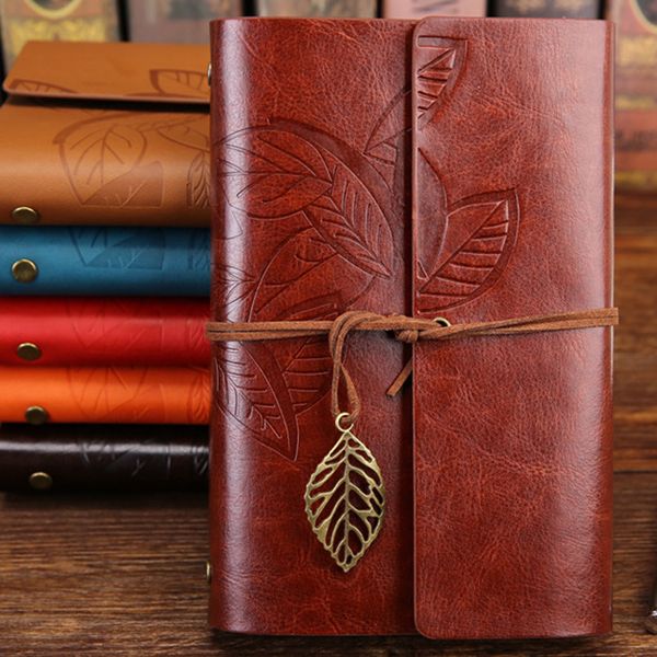 Notepads Vintage Travelers Notebook Diary Notepad PU Leather Spiral Literature Note Book Paper Journal Planners School Stationery Gift 23070