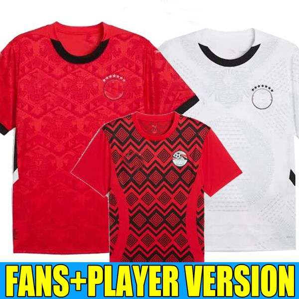 24 25 Egypt national soccer jersey 2024 25 salah #10 Home red Away white fans player version pre-match men kids women shirts kits