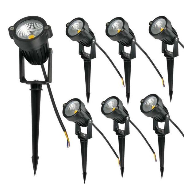 4-10pcs 5W LED landscape light 220V waterproof garden road light wall tree sign outdoor spotlight with peak lawn light X241102