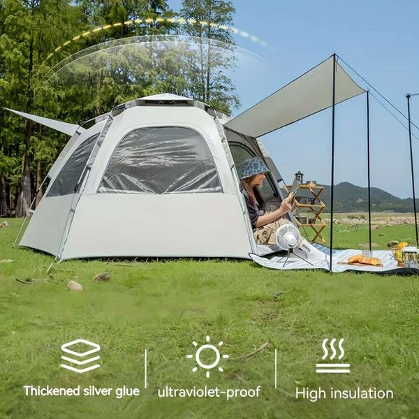 Fully automatic quick opening and closing tent, sun and mosquito proof portable outdoor camping tent