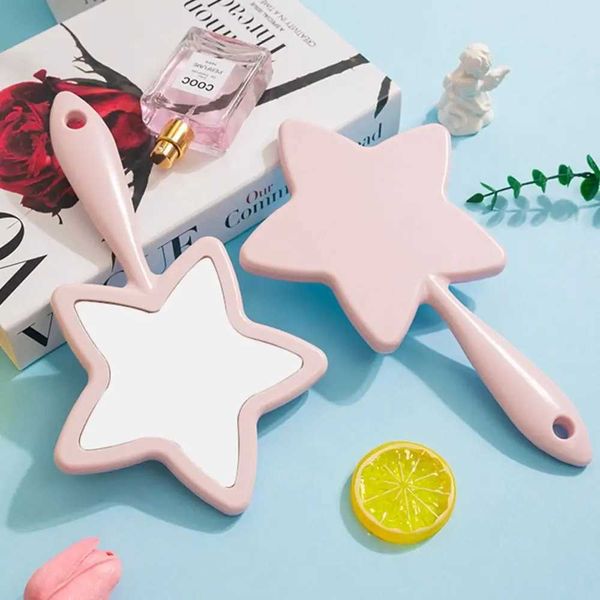 Handheld Makeup Mirror Cute Star Shaped Vanity Cosmetic Mirror Creative Cosmetics Tools Y240819