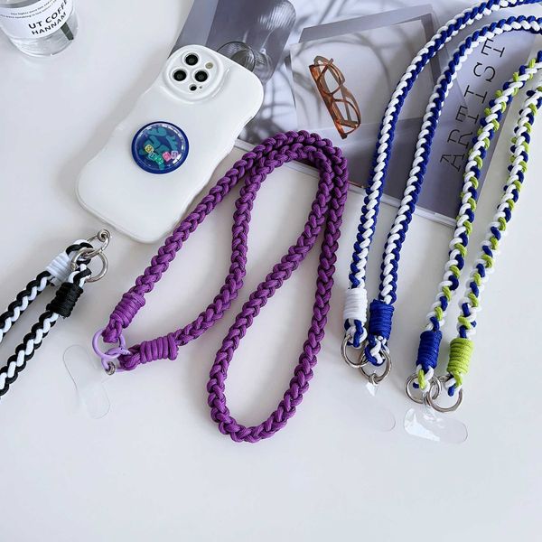 Cell Phone Straps Charms New hand-woven four-strand mobile phone lanyard Wrist strap Crossbody strap Shoulder strap anti-loss rope J241109