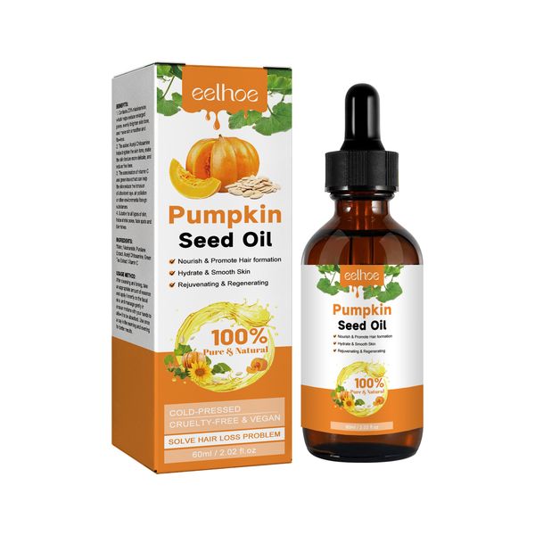 US Stock EELHOE Pumpkin Seed Oil Nourishing and Repairing Hair Roots Dense Hair Fixing Smoothing and Strengthening Hair Treatment Hair Oil