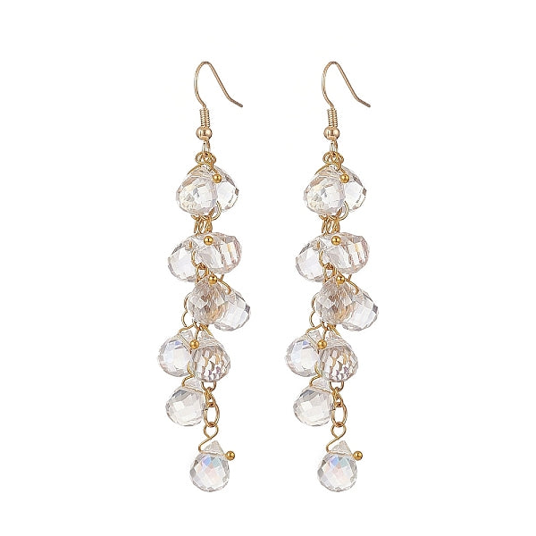 Boucles d'oreilles pendantes en forme de goutte de verre