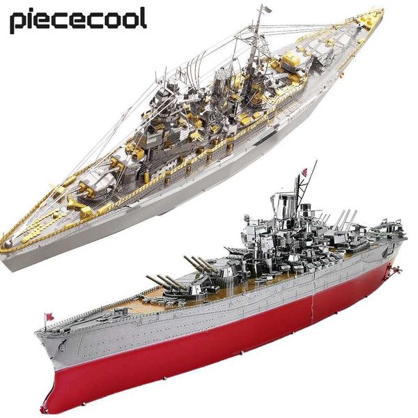 3D Puzzles Piececool 3D Puzzles Yamato Nagato Class Battleship Model Building Kit DIY Boat Toys for Adult Brain Teaser Birthday Gifts Y25011