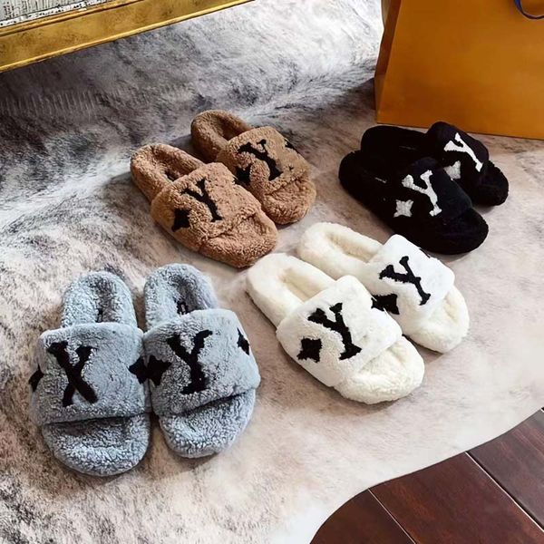 2024Fashion women wool sandals selling Slippers Woman Slipper Shoes Autumn Winter slides Sandal fuzzy sandal lightweight house 35-42