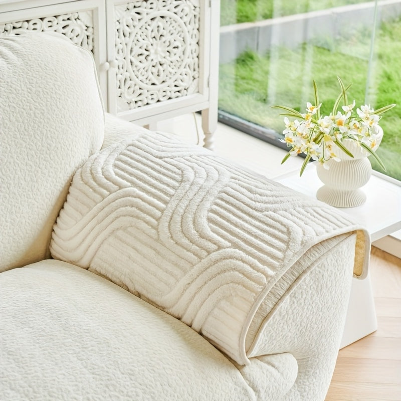 TEMU Classic Design Sofa Cover, Pet-friendly Non-slip Couch Protector, Furniture Slipcover, Machine Washable Polyester, With Unique Features, For