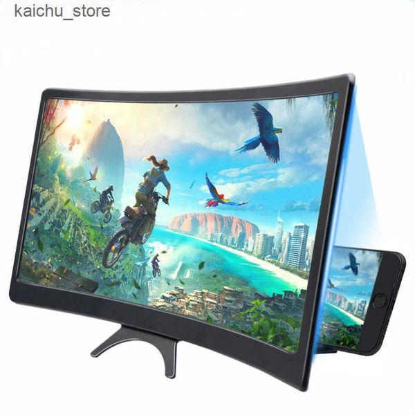 Cell Mounts Holders Universal 12-inch Curved Screen Magnifier Mobile Phone Portable Desk Holder Ultra Clear J241217