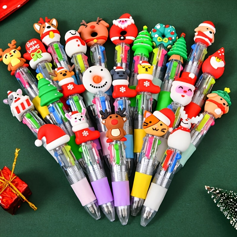 TEMU [colorful Pens] 20 Retractable Ballpoint Pens | Medium Tips, Assorted Colors, Holiday Gifts, And Party Favors With Random Styles, Suitable For
