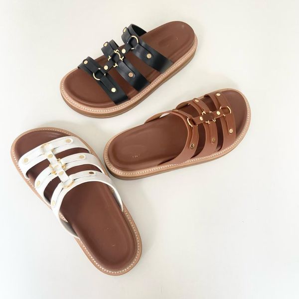 Designer Sandals Women Slippers TIPPI Plant Tanned Cow Leather Casual Shoes Flat Bottomed Casual Sandal Summer Outdoor Soft bottom Anti-slip