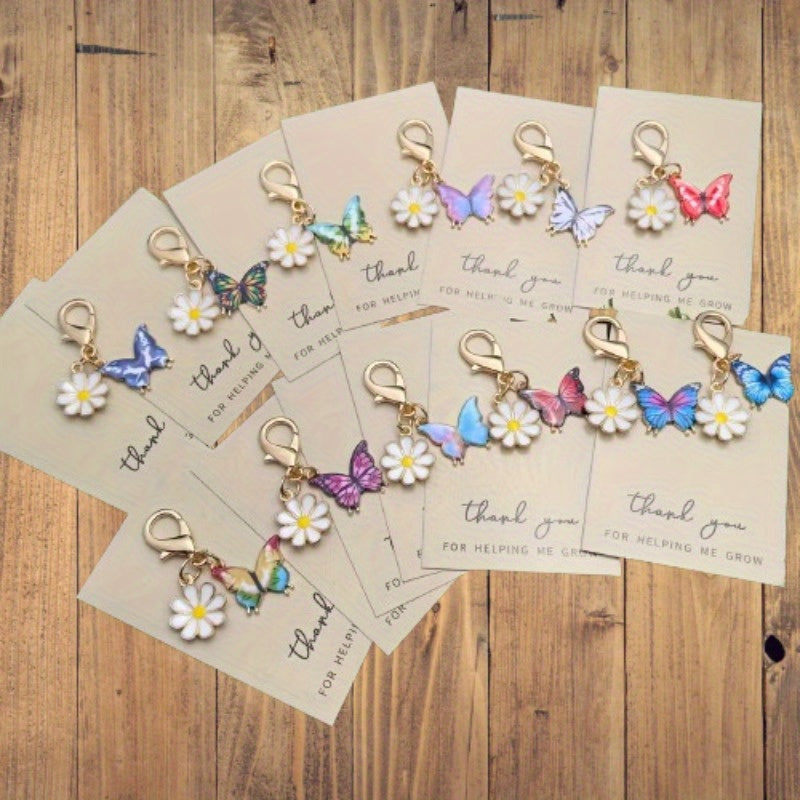 TEMU 12pcs Colorful And Daisy Keychain Set, Theme Design, Suitable For Backpack Pendants, Best Gift For And Graduation Season, Perfect Gift For ,