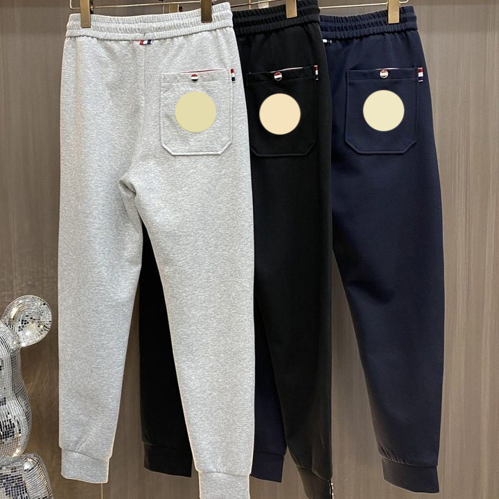 Trendy Monclair Sportswear Leggings Mens Autumn and Winter Plush Thickened Fashion Pants Youth Slim Fit