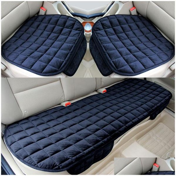Dvr Other Interior Accessories Car Seat Er Front Rear cking Cloth Cushion Non Slide Winter Protector Mat Pad Keep Warm Fit Truc Dht4P