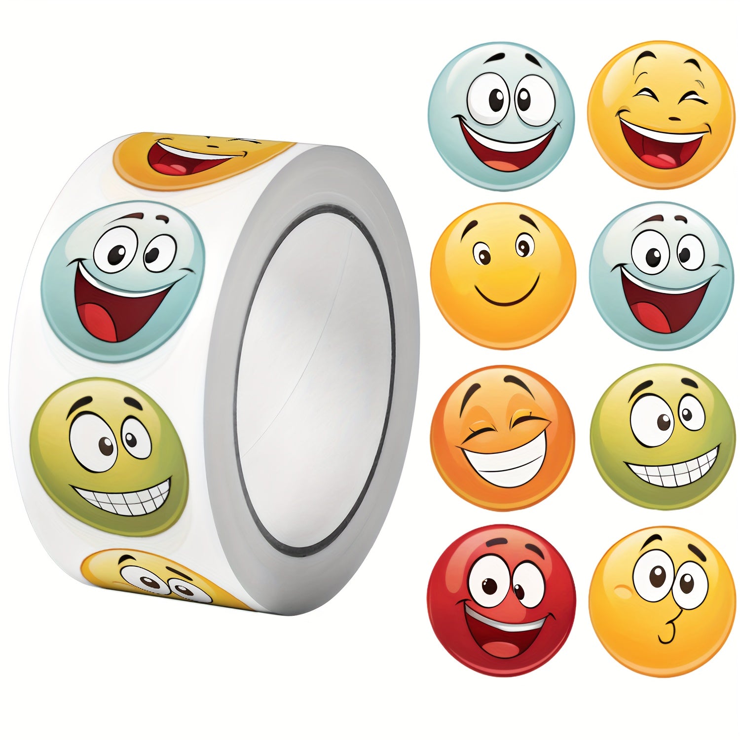 TEMU 500pcs-roll Happy Sticker 2.5cm-1.0'' 16 Designs Decals Diy Gifts Suitable For Gift Packaging Sealing Labels And Greetings