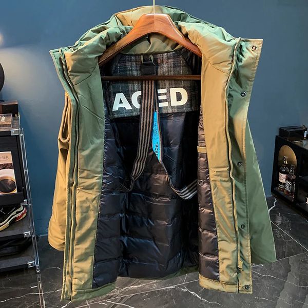 Outdoor Mountaineering ColdResistant down Jacket Men Winter Sports Casual Outerwear Warm Hooded Work Clothes Shell 241213