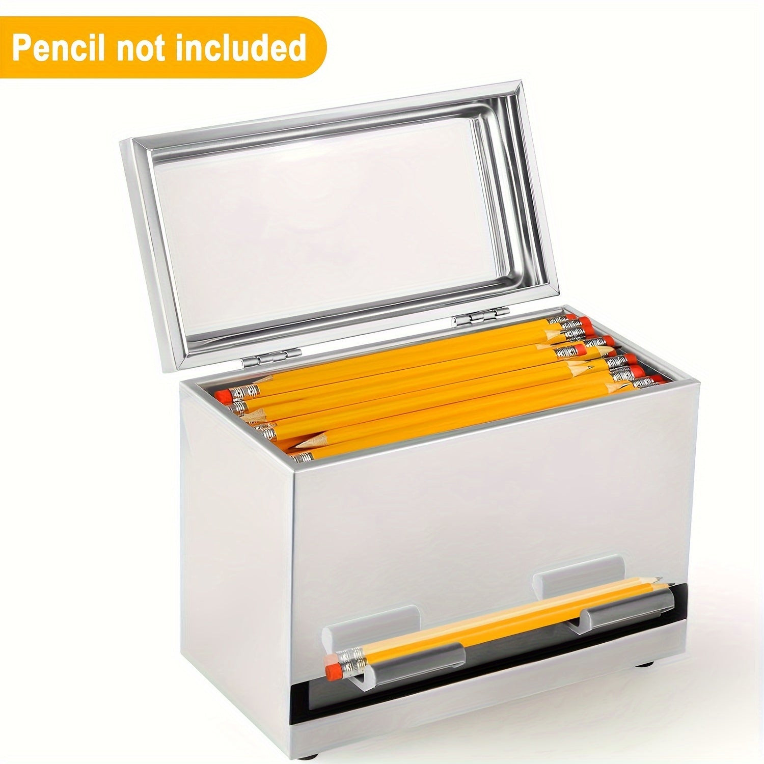 TEMU Stainless Dispenser For Classroom And Office Desk, Can Hold 200 Pencils, Teacher's Organized Storage, Pencil , Suitable For School Supplies