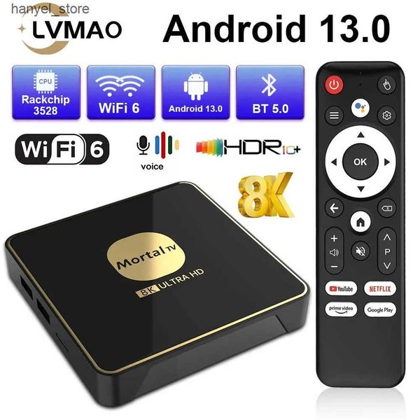 Android TV Box LVMAO TV Box Android 13 T3 Rockchip 3528 Voice Control Google Chromecast 8K WIFI 6 Wireless HDMI BT5.0 4GB Media Player Top B