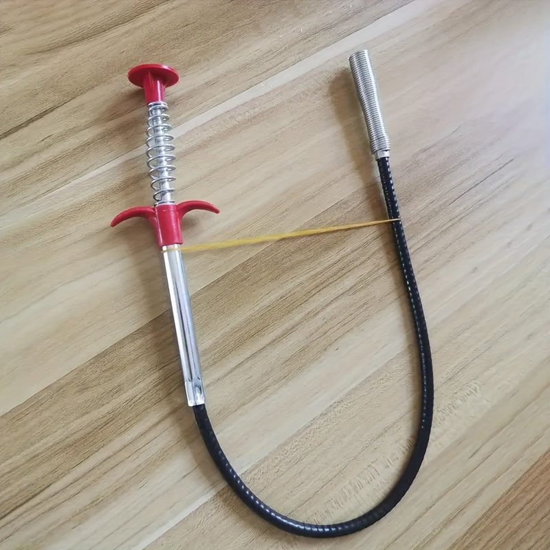 TEMU 1pc Flexible Grabber Claw Pick Up Reacher Tool With 4 Claws, Pipe Dredger, Hand Pinch Sewer , Dredger Garbage Clip For Litter Pick, Home Sink,