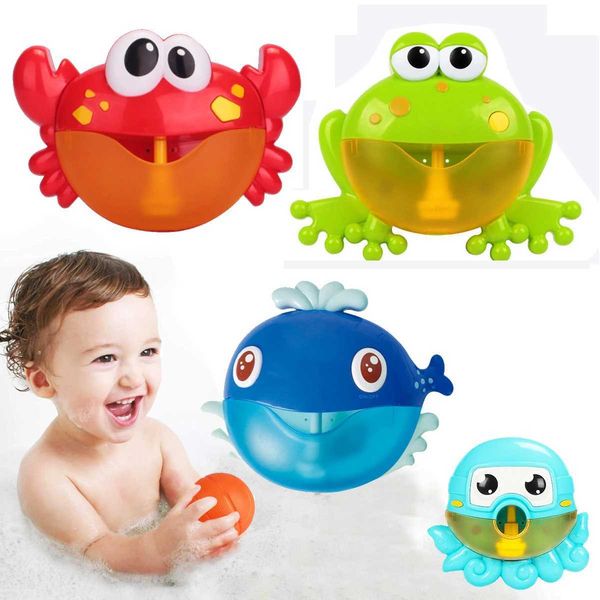 Outdoor Bubble Machine Crab and Frog Music Childrens Bathroom Toys Bathtub Soap Automatic Bubble Making Baby Bathroom ToysW240902