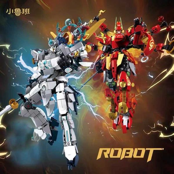 Blocks Sluban Mech master Nezha Demon prince Shen Bao Erlang Yang Jian Deformed Mech robot puzzle model childrens building blocks toy Y25011