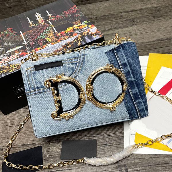 Chain Bag Cross Body Denim Bag Designer Luxury Jewelry Crossbody Messenger Bag Shoulder Tote Bag Handbags Mirror Quality Golden Square Handb