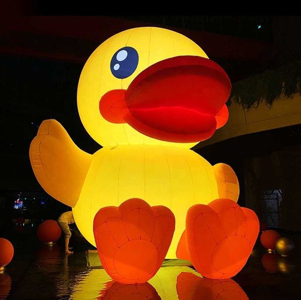 wholesale cute 20 feet height giant inflatable rubber duck model - 4m tall inflatables yellow ducks for decoration toys