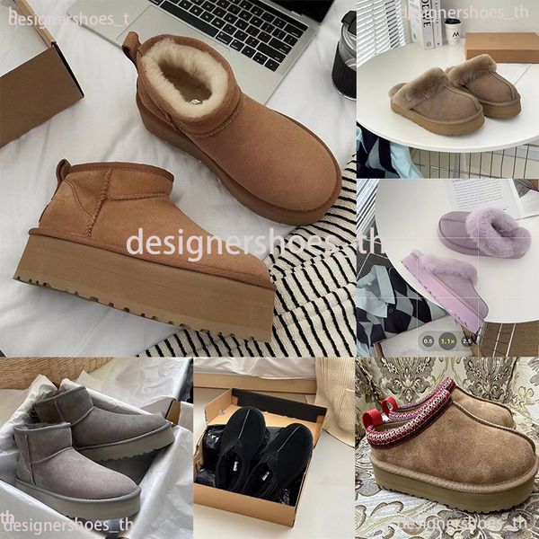 Snow Boots Designer Winter Boot Designer Aus luxury Women Men Booties Classic Brown Ankle Bailey Bow Chestnut Short White Seasalt Ebony Gras