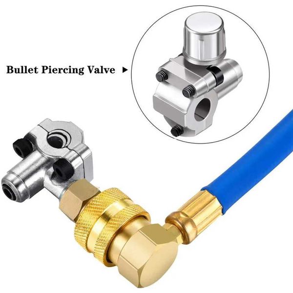 Refrigerator Piercing Puncture Valve With Spanner Air Conditioner Line Tap Valve Home Plumbing Accessories And Parts Zinc AlloyC241218