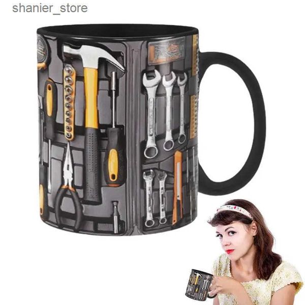 Mugs Mechanical Black Cup Mechanical Black Ceramic Coffee Cup Large Toolbox Coffee Cup Water Cup Whiskey Soup Juice Wine L240910