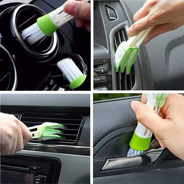 Duster for Car Air Vent Set of Autotive Air Conditioner B Cleaner Cloth Dust Collector Cleaning Tool for Keyboard WindC250111