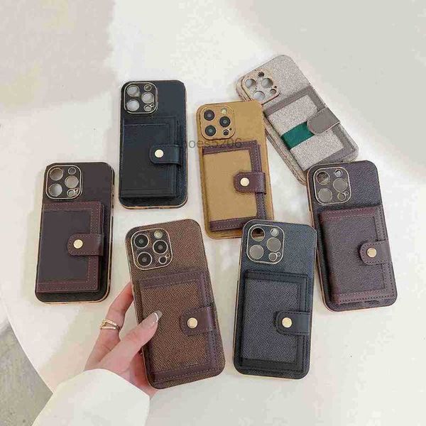 Cell Phone Cases designer for apple iPhone 16 Pro Max Brown Flower Leather Cover Electroplated Card Holder Case 15 14 13 Plus 12 Back Covers