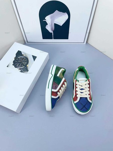 Top Child Sneakers Color stitching kids shoes Size 26-35 designer shoes Box protection Multi color selection baby casual shoes