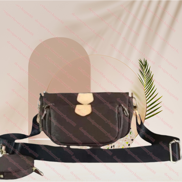 Designer High Quality Fashion Women Bags Favorite 3 Pcs-set Handbag Purses Genuine Leather Brown Flower Shoulder Crossbody Bag Ladies Tote T