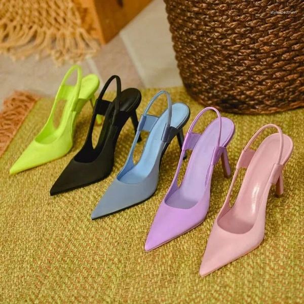 Dress Shoes 2024 Brand Women Sandals Pointed Toe Slip On Thin High Heel Ladies Elegant Pumps Drss Sandalias Sneaker