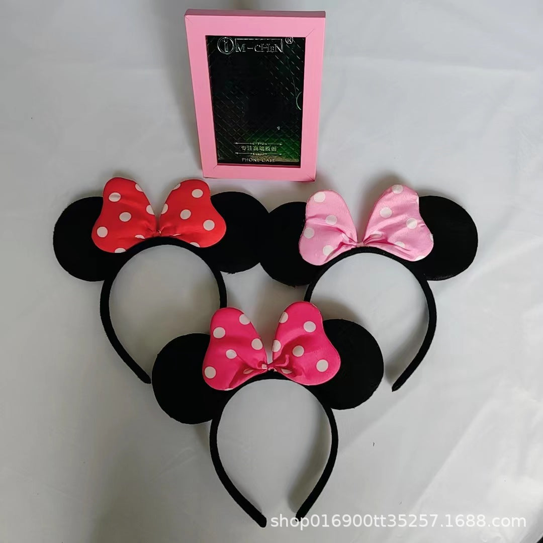 Cute headband spotted bow headband children&#039;s adult performance amusement park stall decoration hair accessories