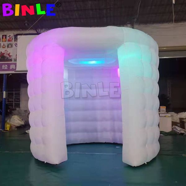 Wholesale Oval Shape 360 Inflatable Photo Booth Enclosure Backdrop RGB LED Lights Portable Tent for Party Wedding Event