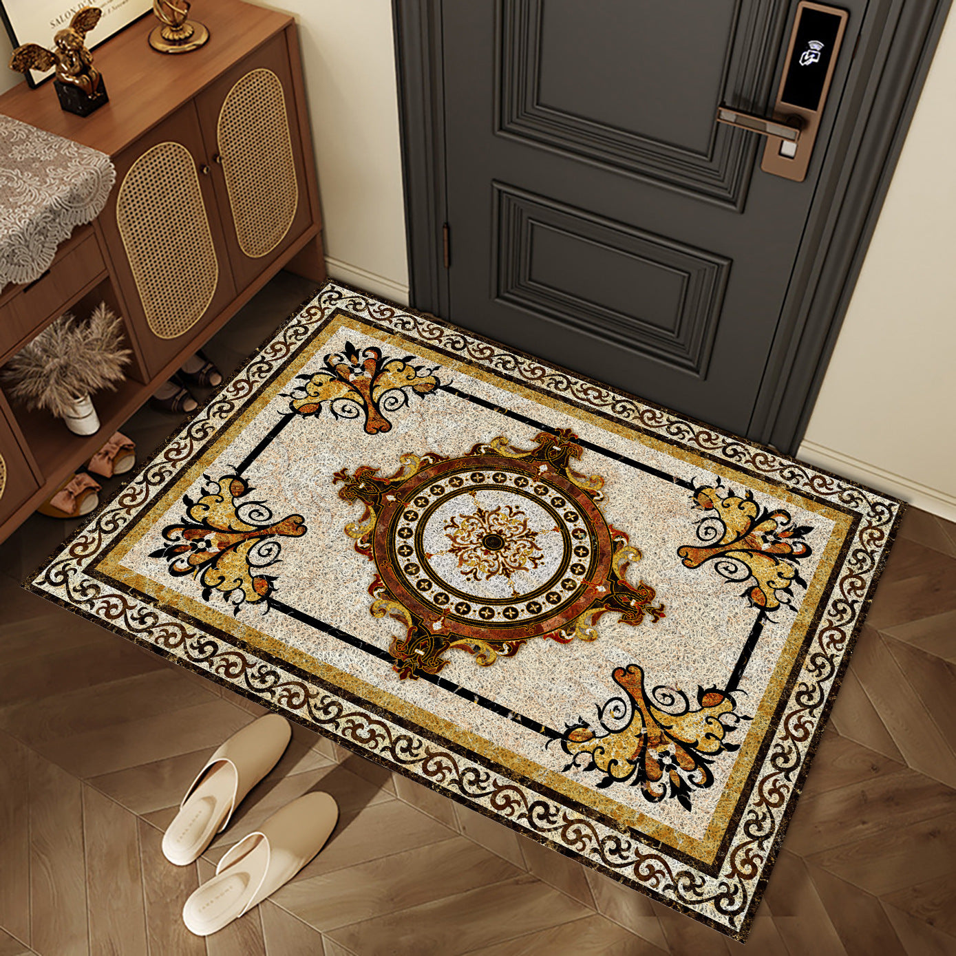 European style floor mat, carpet, entrance door, anti slip foot PVC mat, foyer carpet