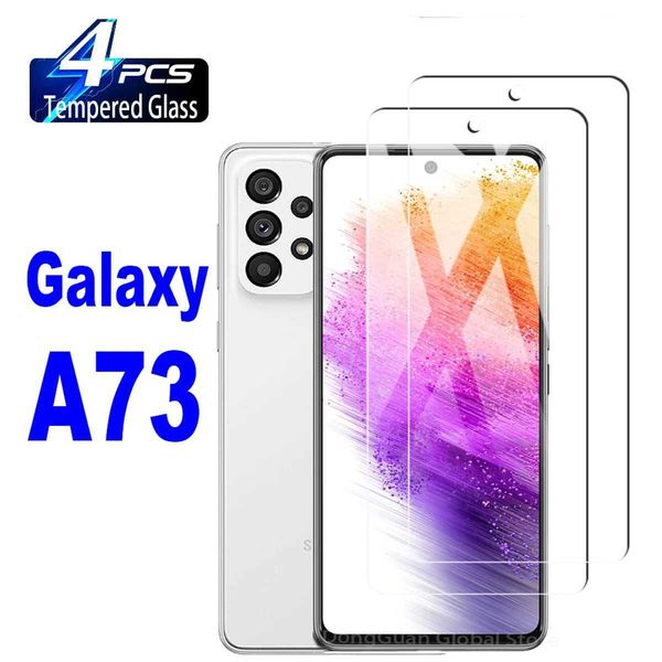 Cell Phone Screen Protectors 2-4Pcs Tempered Glass For Samsung Galaxy A73 5G Screen Protector Glass Film J241114
