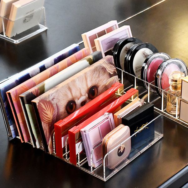 Storage Boxes Bins Eyeshadow Palette Organizer Eyepowder Tray Cosmetics Rack Makeup Tools Compartment Holder For Women makeup organizer 2308