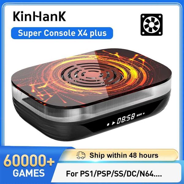 KINHANK Super Console X4 Plus Retro Game Console 60000 Games Emulators for PS1-PSP-SS-DC-N64 HD Output Video Game Console Y240808