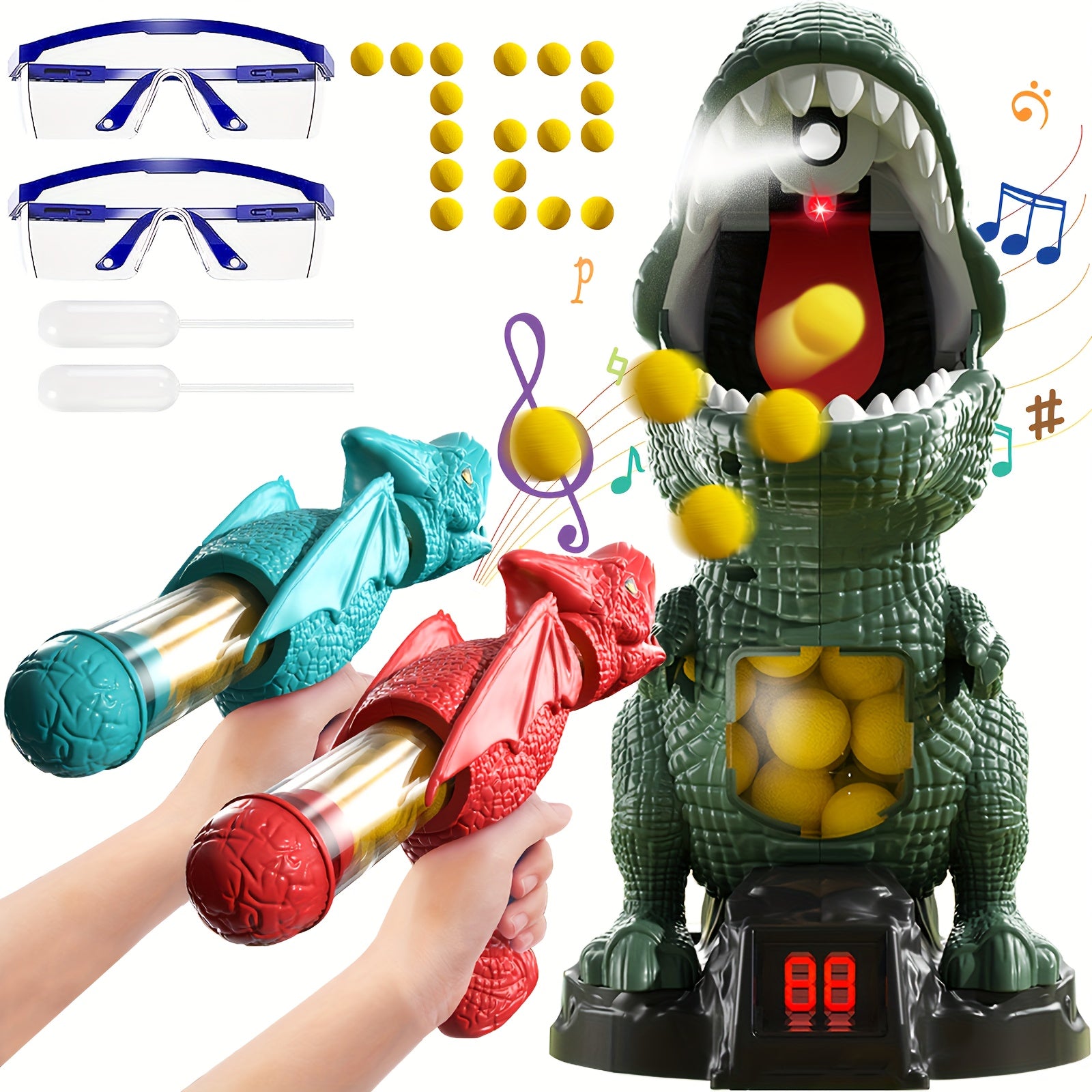 TEMU Bzx Dinosaur Toys Gifts Outdoor Indoor Games For 3 4 5 6 Years Old Boys Children, Removable Dinosaur Shooting Games Toys, Gifts Christmas Toys