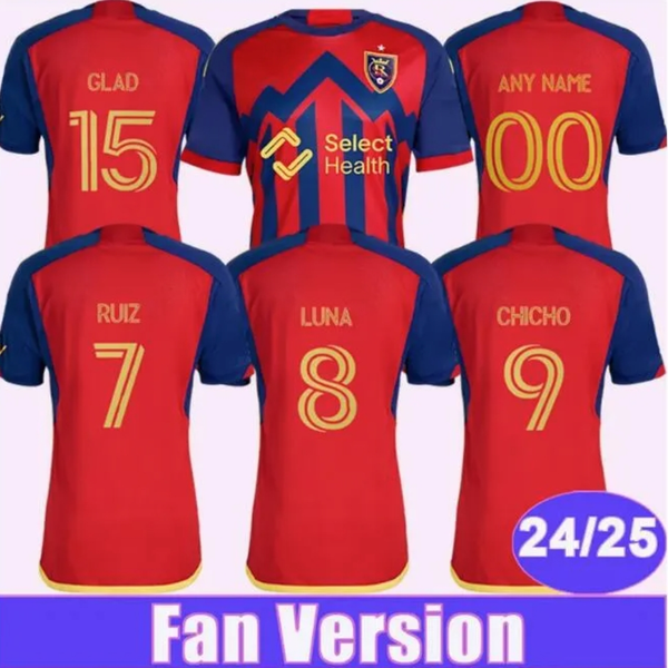 2024 2025 Real Mens Soccer Jerseys Salt CHICHO RUIZ LUNA CROOKS GLAD OJEDA Lake Home Football Shirt Adult Short Sleeve Uniforms