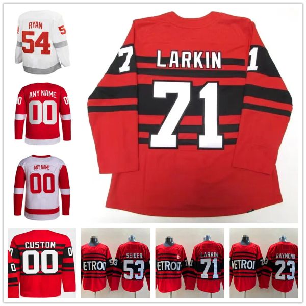 Custom Detroit Hockey Jersey Dylan Larkin Lucas Raymond Moritz Seider Alex DeBrincat Tyler Bertuzzi Steve Yzerman Zetterberg David Perron Go